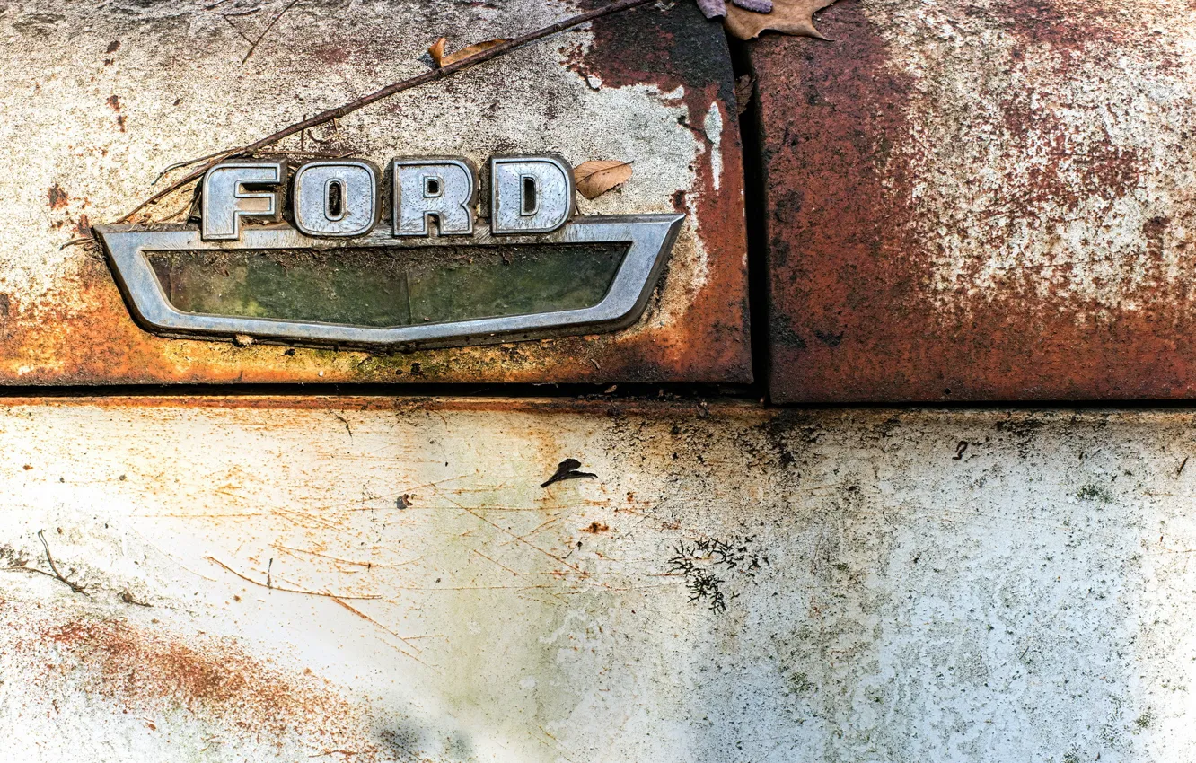 Photo wallpaper macro, sign, Ford