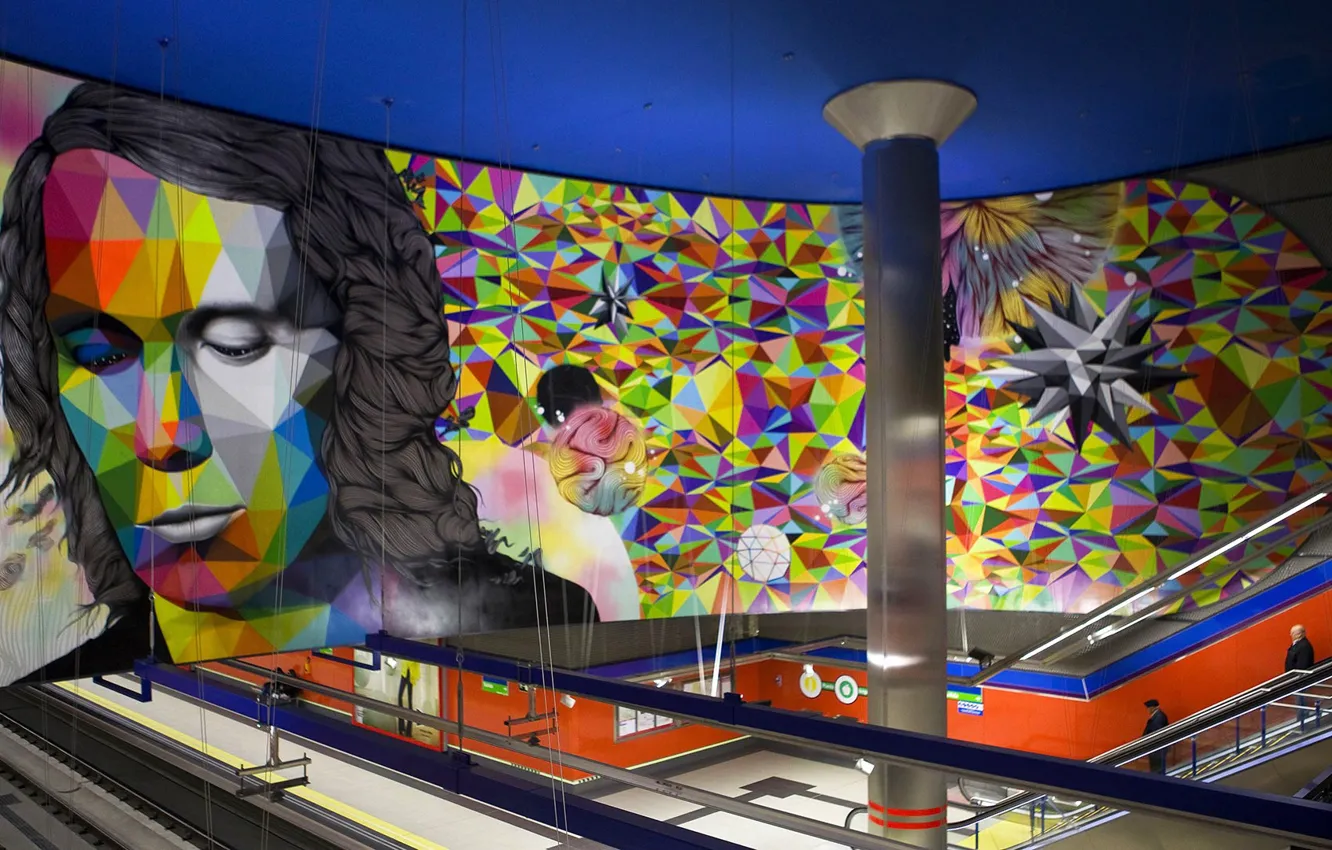 Photo wallpaper mural, Madrid, metro station, Paco de Lucia