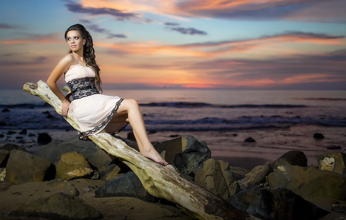 Photo wallpaper girl, pose, background, Stephanie