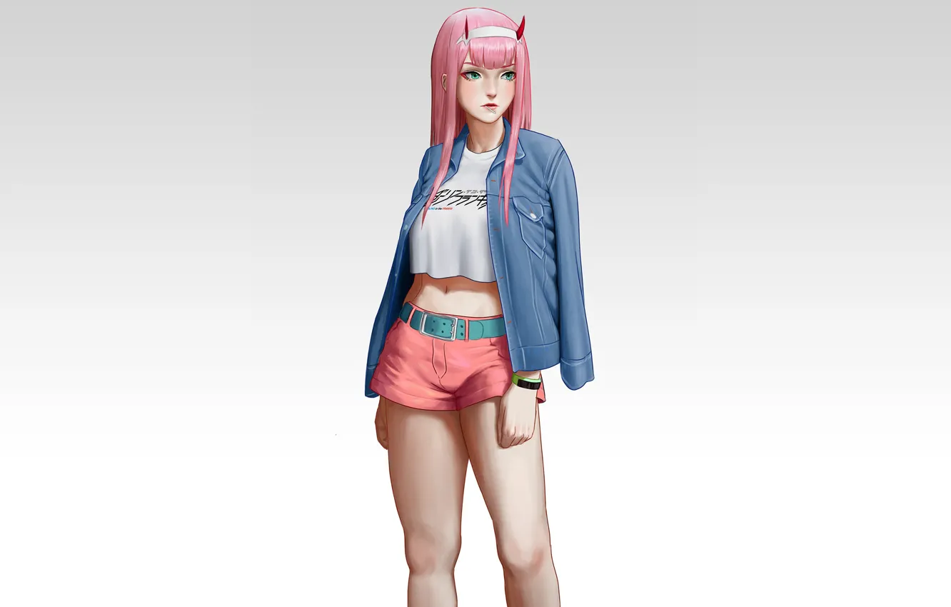 Photo wallpaper girl, background, Darling In The Frankxx, Cute in France