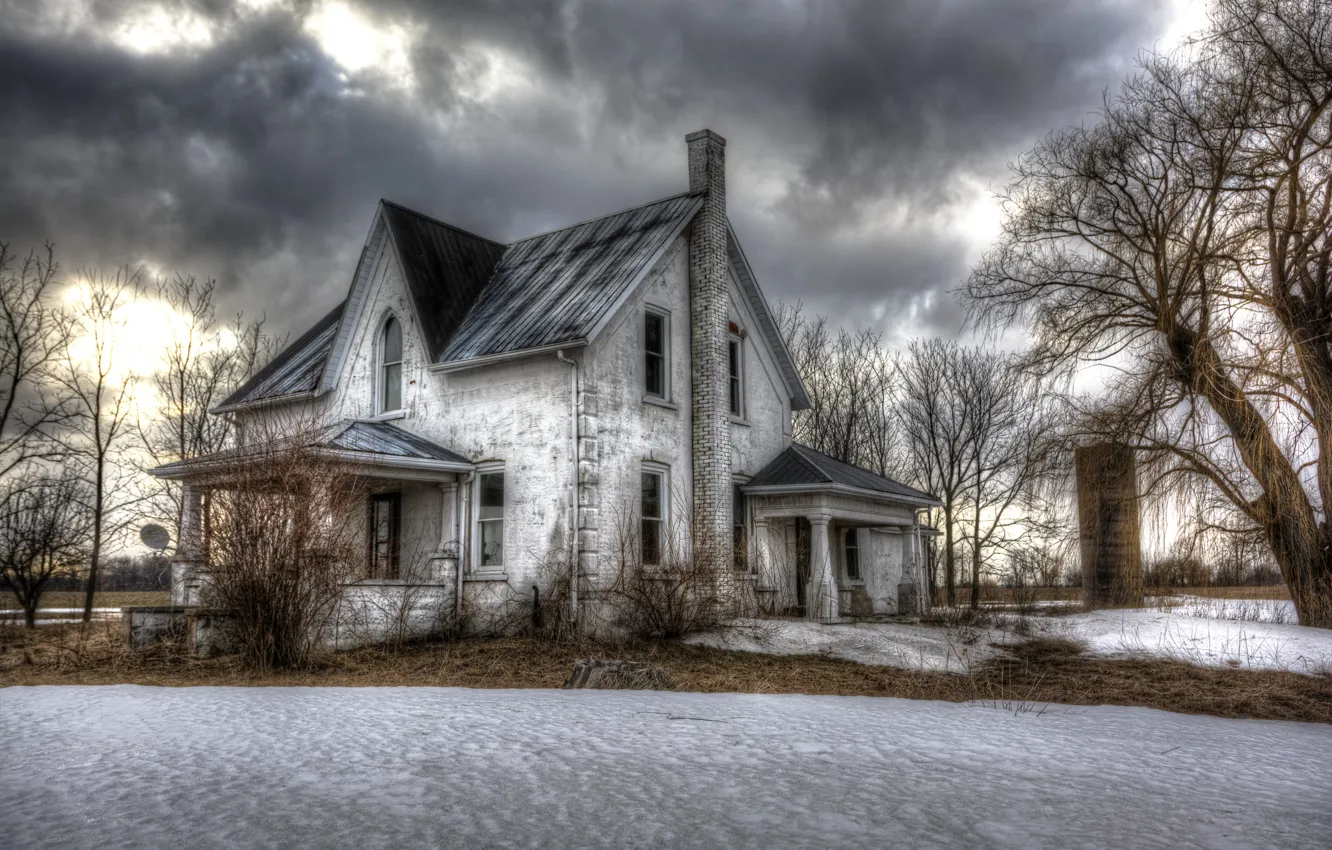 Photo wallpaper winter, snow, home