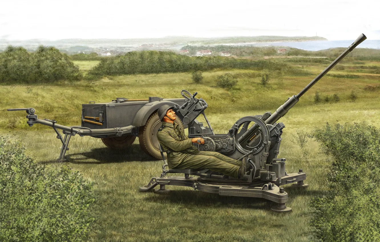 Photo wallpaper - Aircraft cannon, anti-aircraft gun, 2.0 cm FlaK 30/38, antiaircrafter
