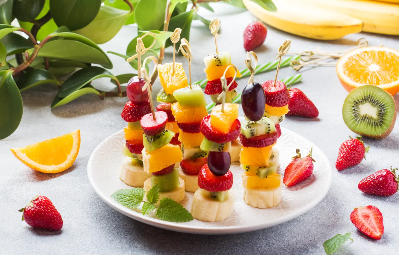 Photo wallpaper berries, dessert, canapés