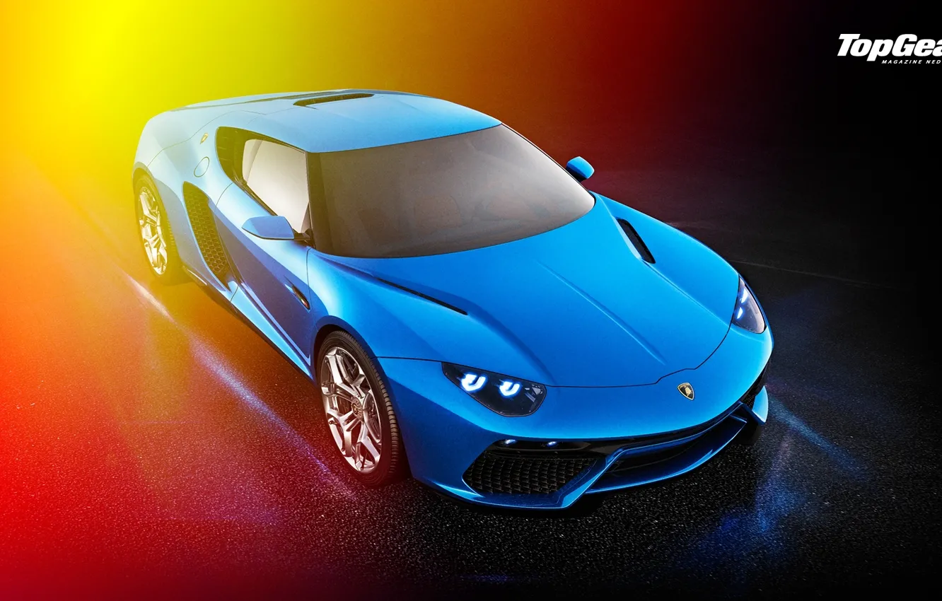 Photo wallpaper Lamborghini, Top Gear, Blue, Front, Asterion, LPI 910-4