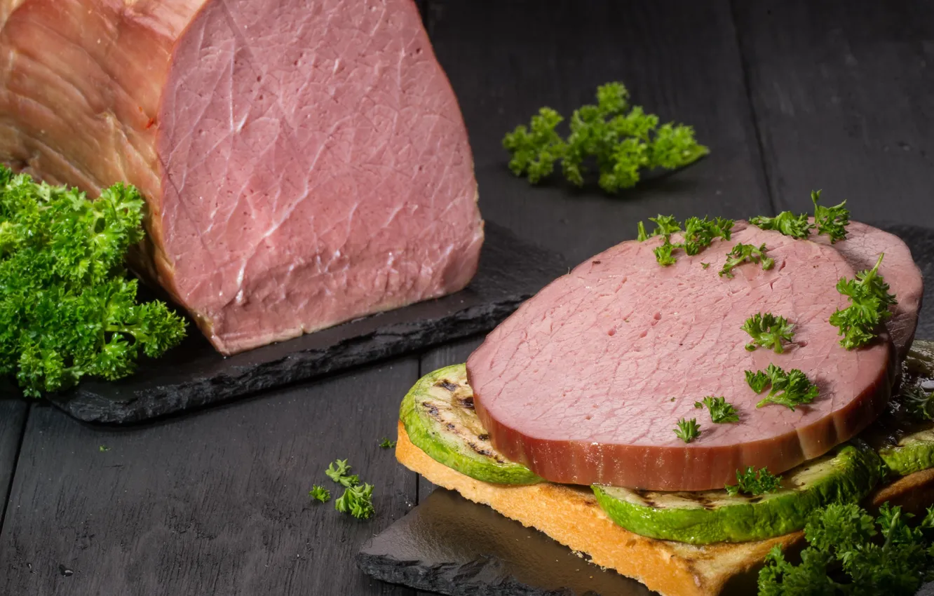 Photo wallpaper meat, sandwich, ham