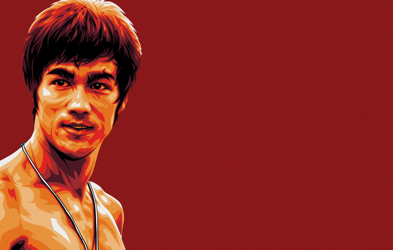 Photo wallpaper red, memory, figure, Master, legend, Bruce Lee, Bruce Lee