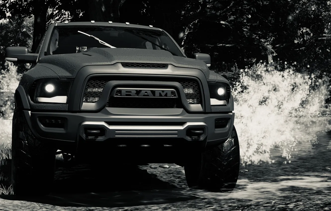 Photo wallpaper Dodge, Front, Game, Silver, Offroad, RAM, Filter, Xbox One X