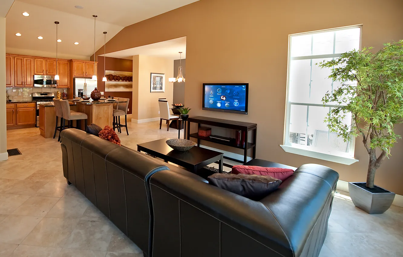 Photo wallpaper villa, luxury, kitchen, living space