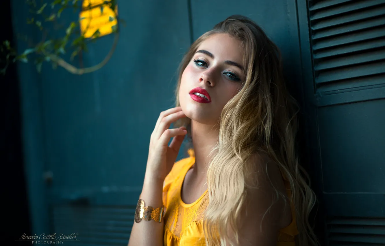 Photo wallpaper look, blonde, face, beauty, makeup, the temptation, girl, photo