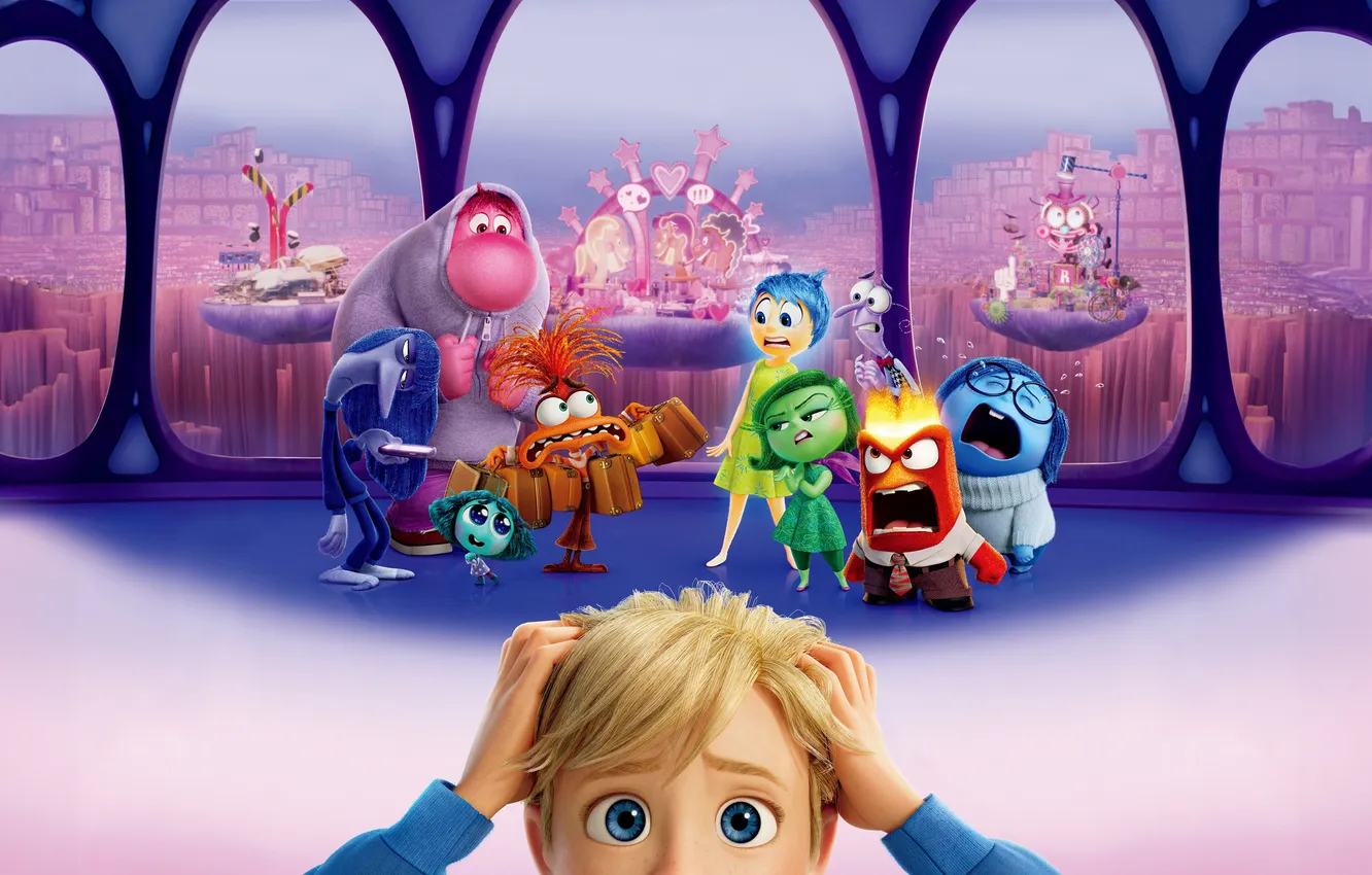 Photo wallpaper cartoon, poster, characters, Inside Out 2, Puzzle 2