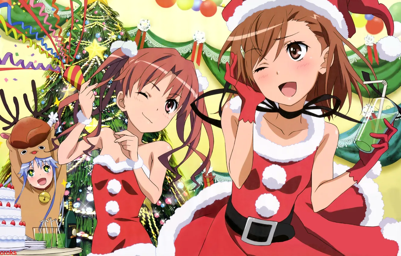 Photo wallpaper girl, new year, anime, to aru majutsu no index, magical index, celebrate