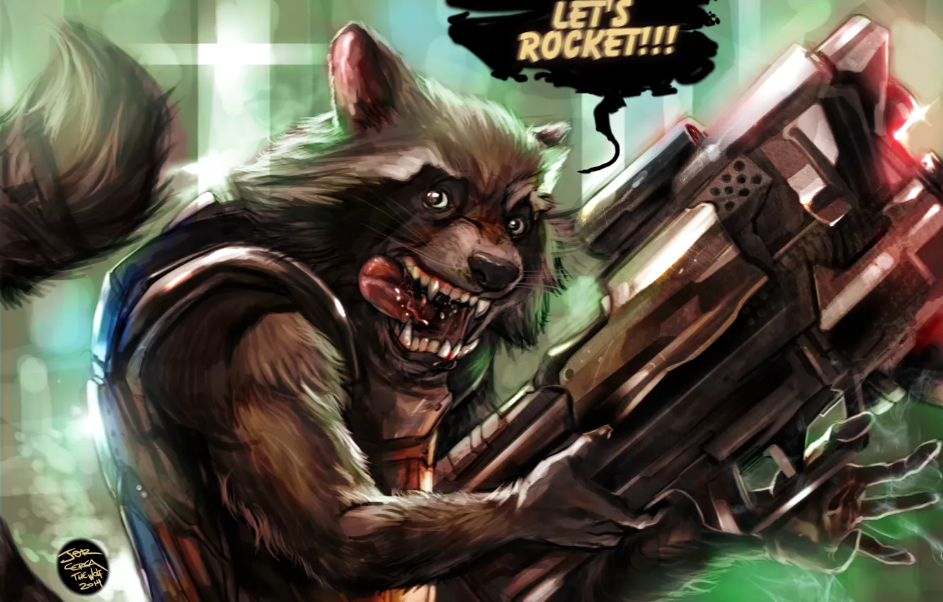 Photo wallpaper raccoon, Marvel, rocket, raccoon, Guardians of the Galaxy