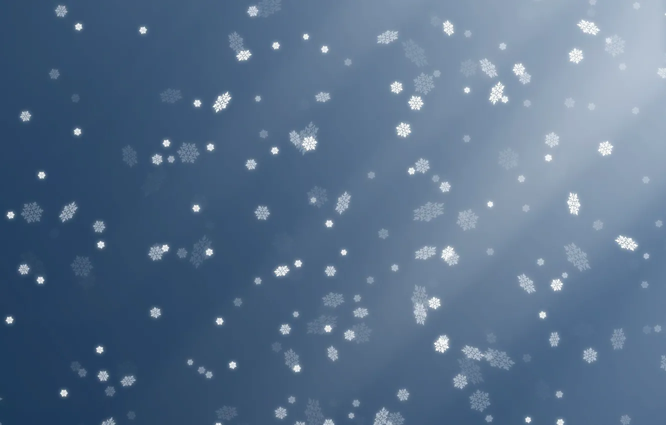 Photo wallpaper rays, snowflakes, style, bright particles