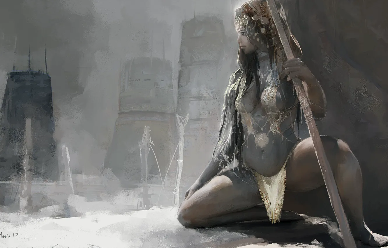 Photo wallpaper tower, warrior, The Ash