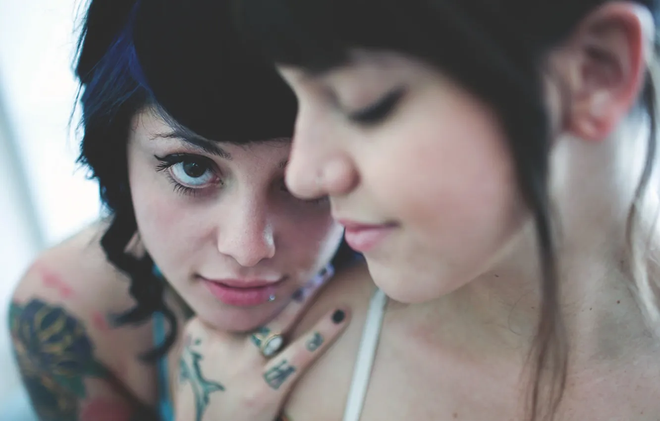 Photo wallpaper girl, tattoo, girls, tatoo