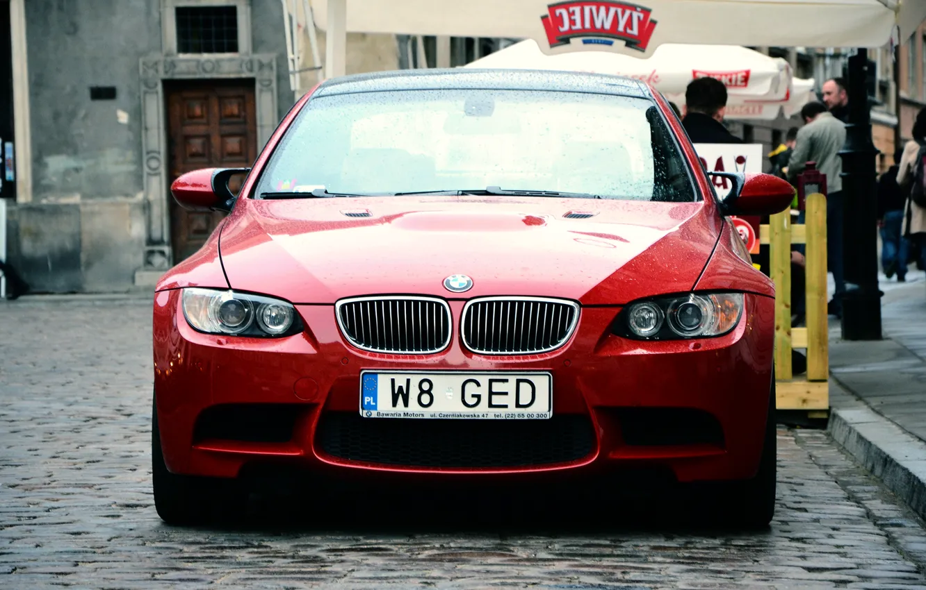 Photo wallpaper red, BMW, Poland, Warsaw, BMW, E92, Russia, RED