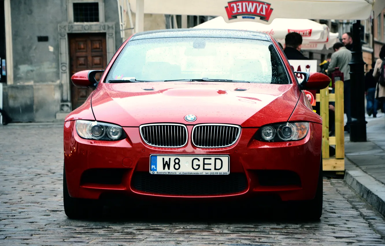 Photo wallpaper red, BMW, BMW, Poland, Warsaw, red, e92, Russia