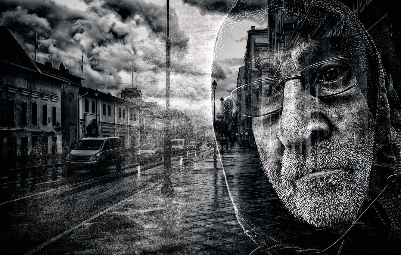 Photo wallpaper the city, portrait, memories