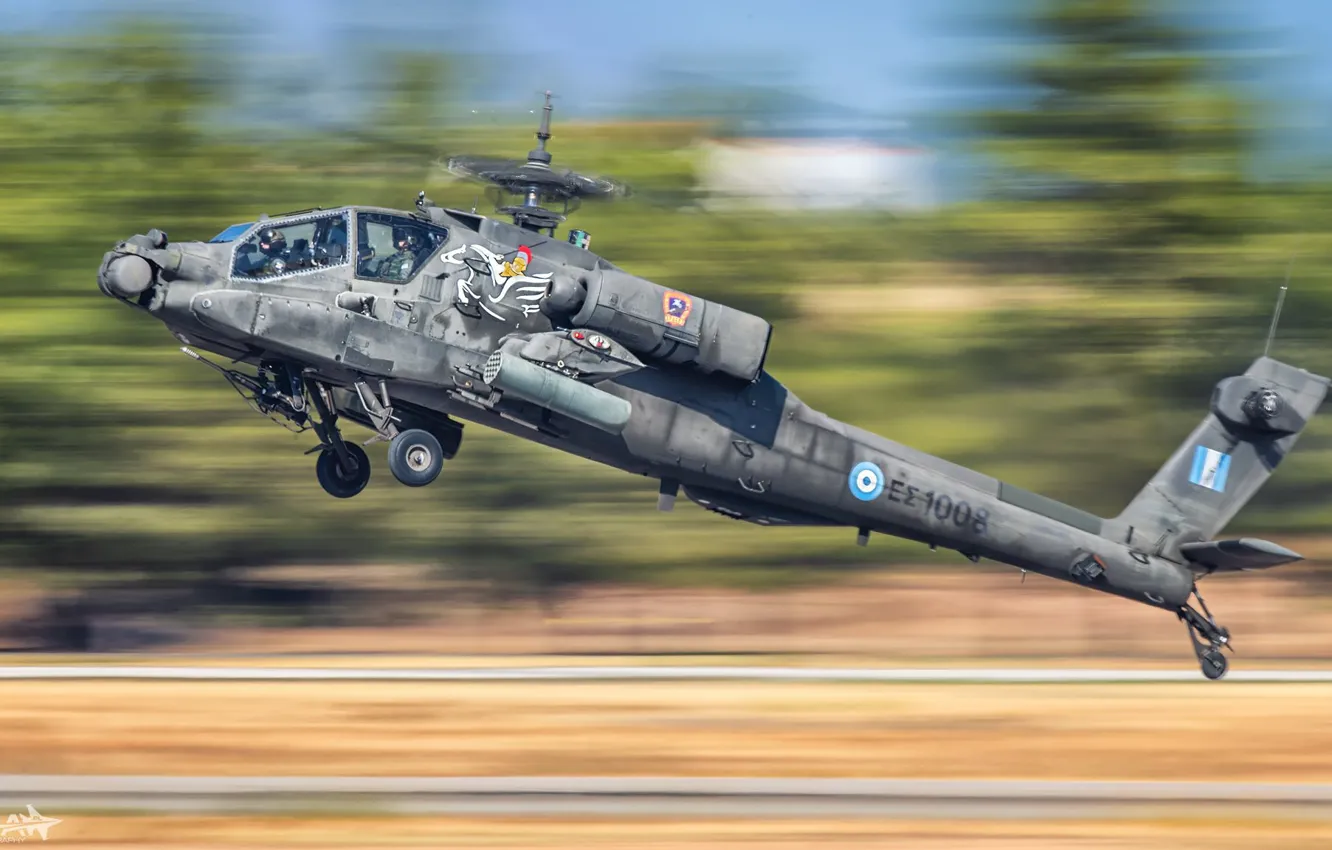 Photo wallpaper Speed, Apache, AH-64 Apache, Chassis, Attack helicopter, Cockpit, HESJA Air-Art Photography, Boeing AH-64D Apach