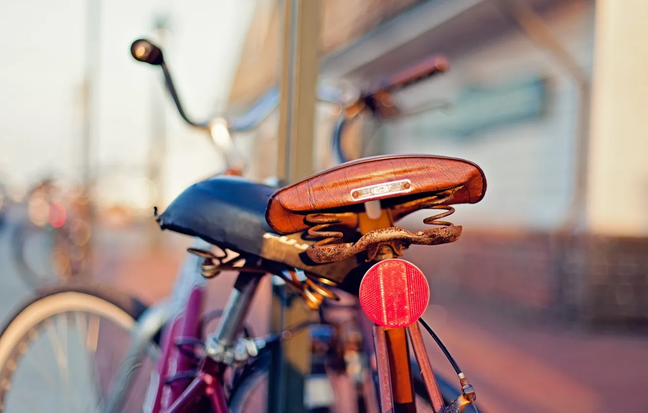 Photo wallpaper bike, blur, seat