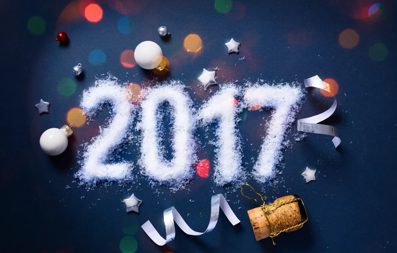 Photo wallpaper balls, background, tube, tinsel, 2017