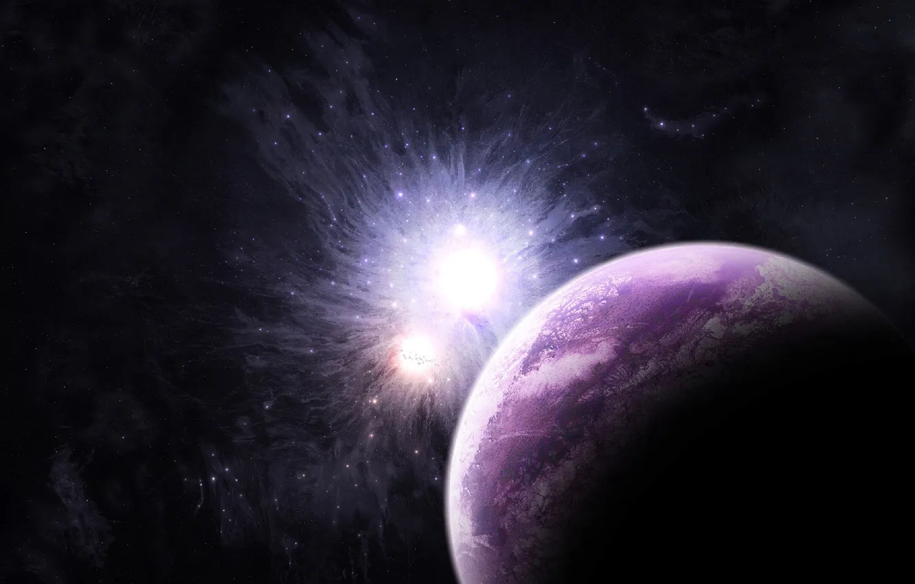 Photo wallpaper planet, Star, Binary