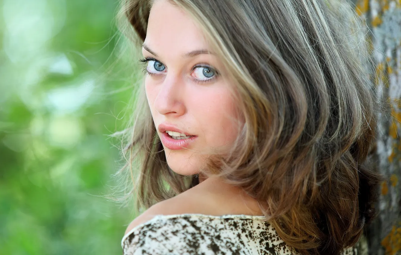 Photo wallpaper sexy, blue eyes, look