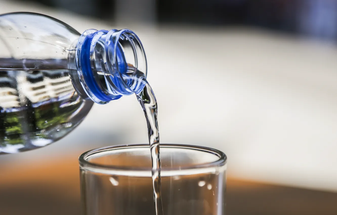 Photo wallpaper plastic, water, bottled water