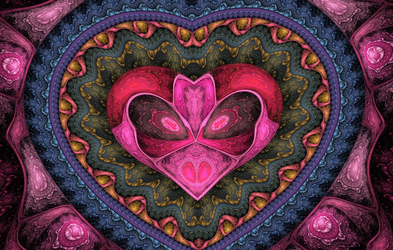 Photo wallpaper pink, pattern, heart