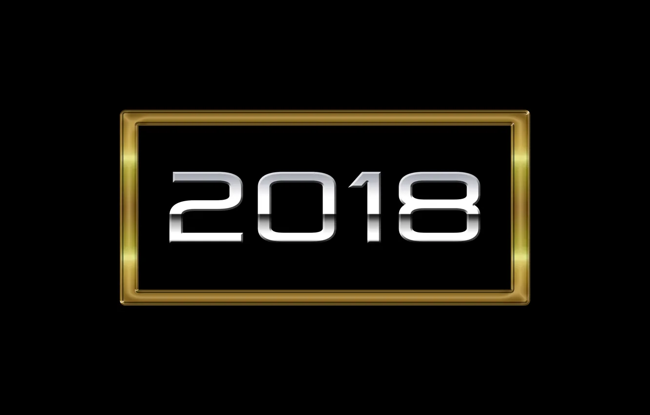 Photo wallpaper rendering, gold, new year, black, Christmas, figures, 2018