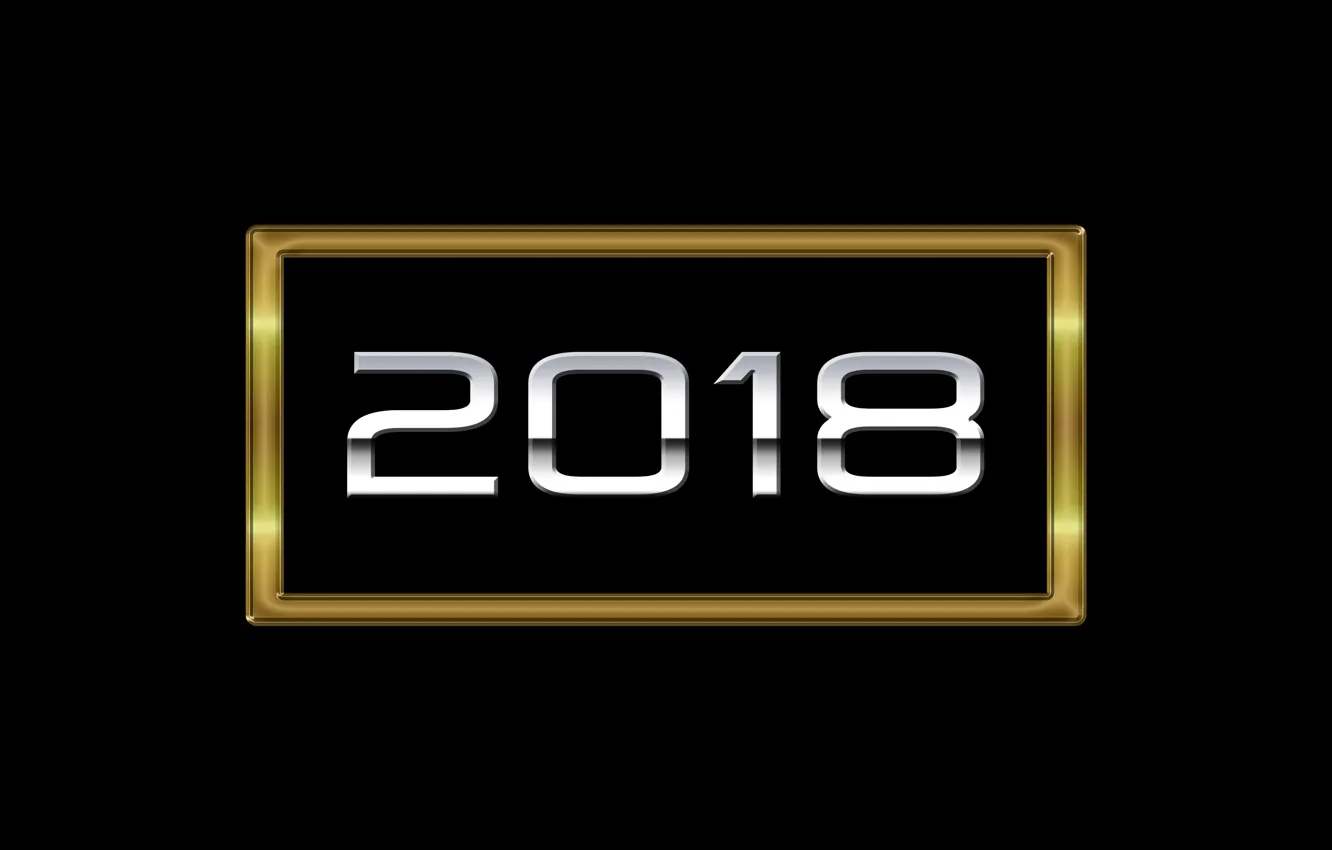Photo wallpaper rendering, gold, black, new year, Christmas, figures, 2018