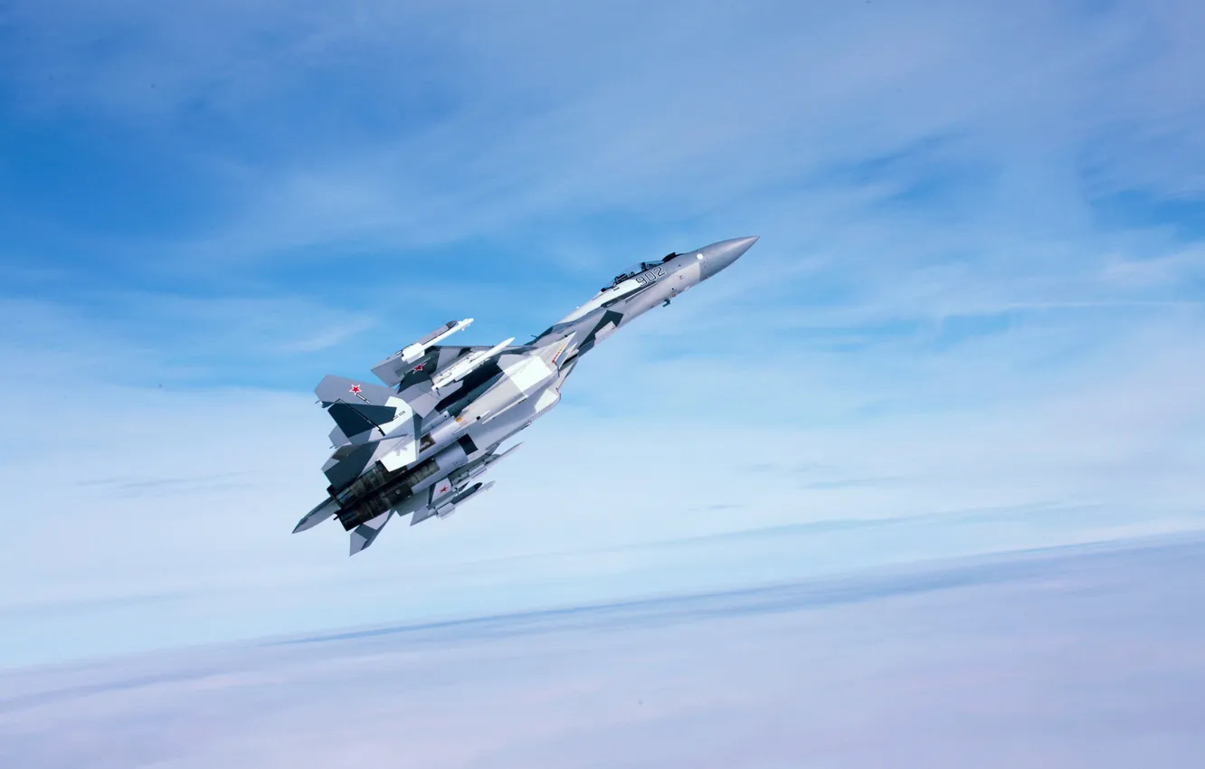 Photo wallpaper aircraft, military, aviation, Su-35