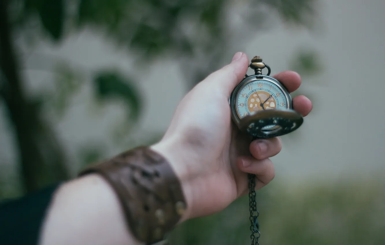 Photo wallpaper watch, hands, pocket