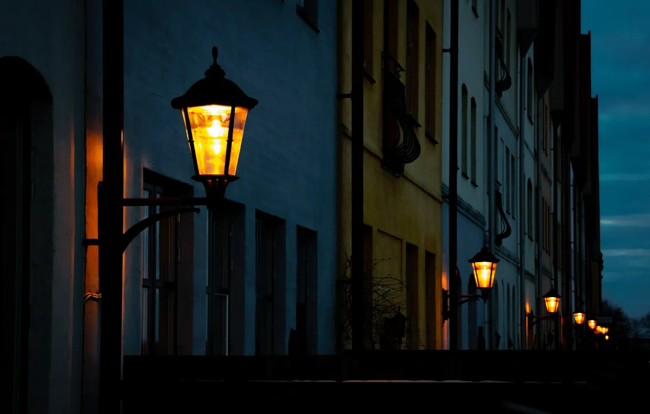 Photo wallpaper light, night, the city, street, home, the evening, lighting, lights