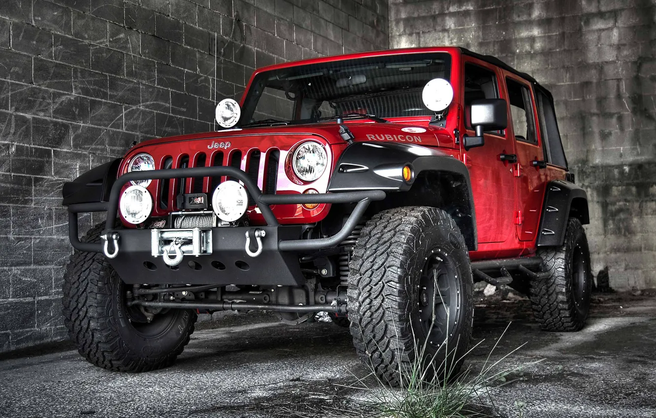 Photo wallpaper hangar, jeep, SUV, the front, Rubicon, Jeep Wrangler