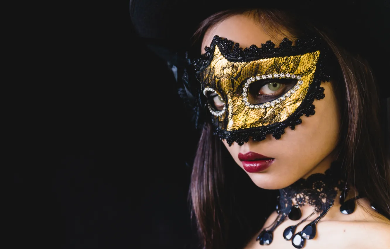 Photo wallpaper eyes, look, color, carnival