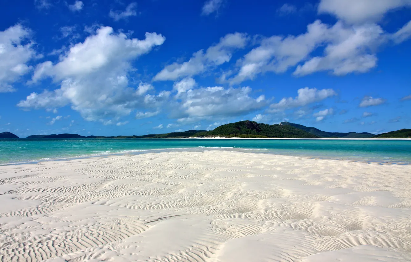 Photo wallpaper sand, beach, the ocean, Australia, Whitehaven Beach, beautiful place