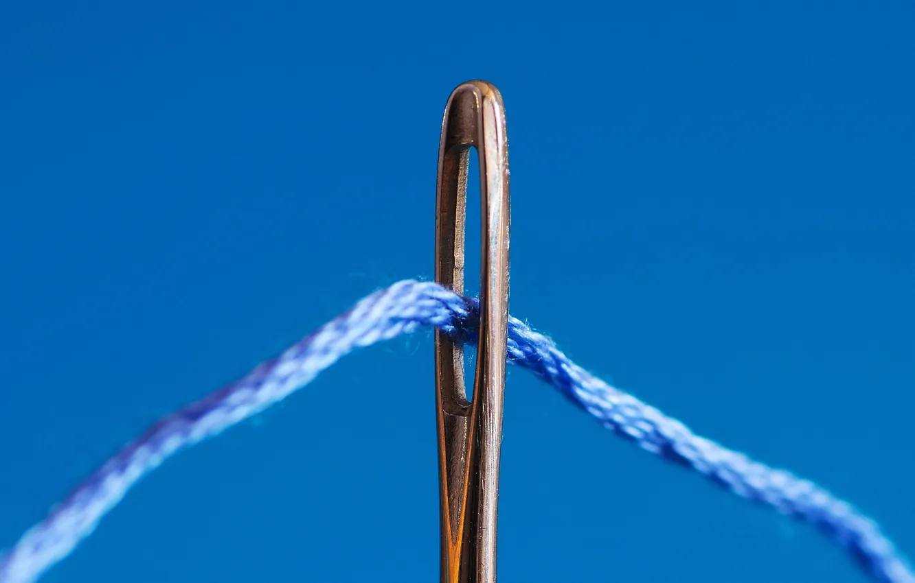 Photo wallpaper macro, needle, Through the Eye