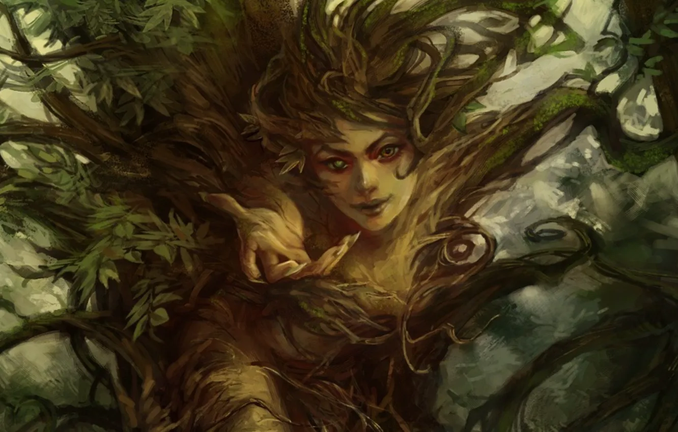 Photo wallpaper girl, fantasy, art, Dryad