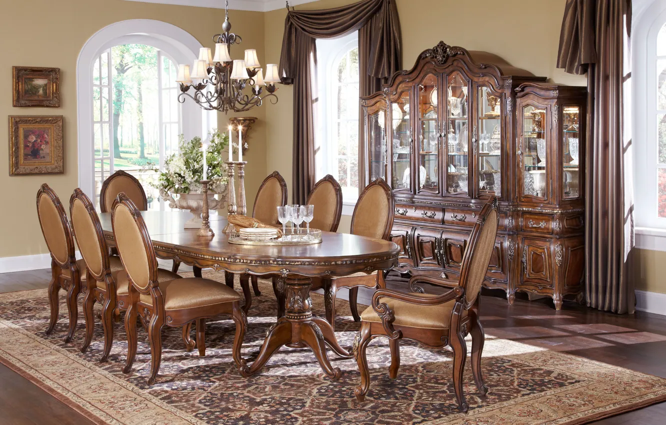 Photo wallpaper room, interior, dining room