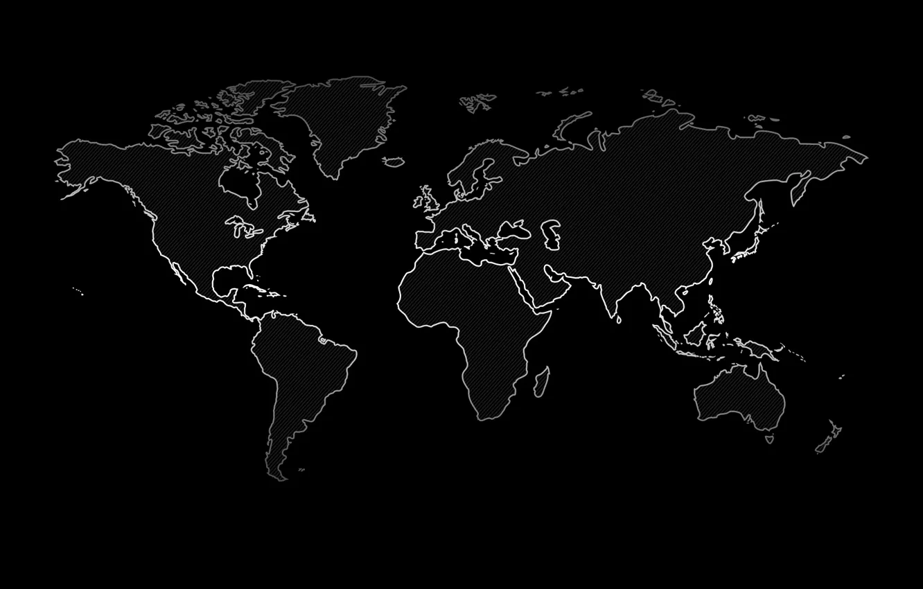 Photo wallpaper earth, the world, black background, world map, metallic luster