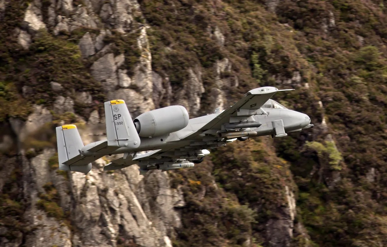 Photo wallpaper background, flight, attack, A-10, Thunderbolt II