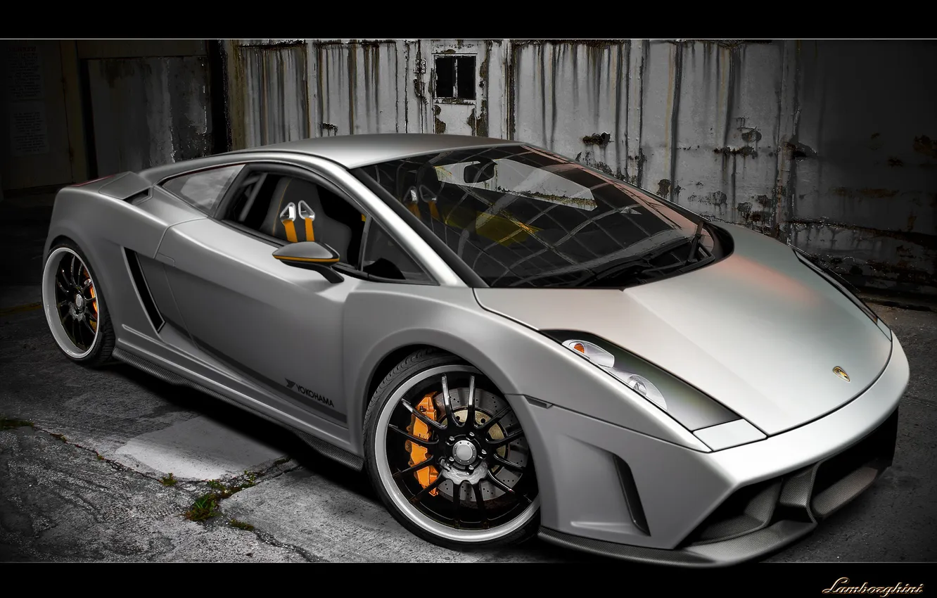 Photo wallpaper Lambo, Silver, sateen
