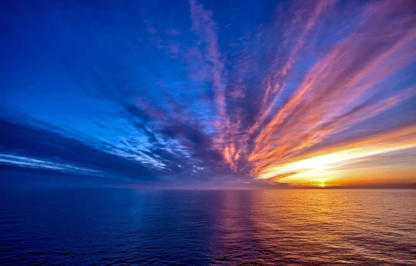 Photo wallpaper sea, the sky, clouds