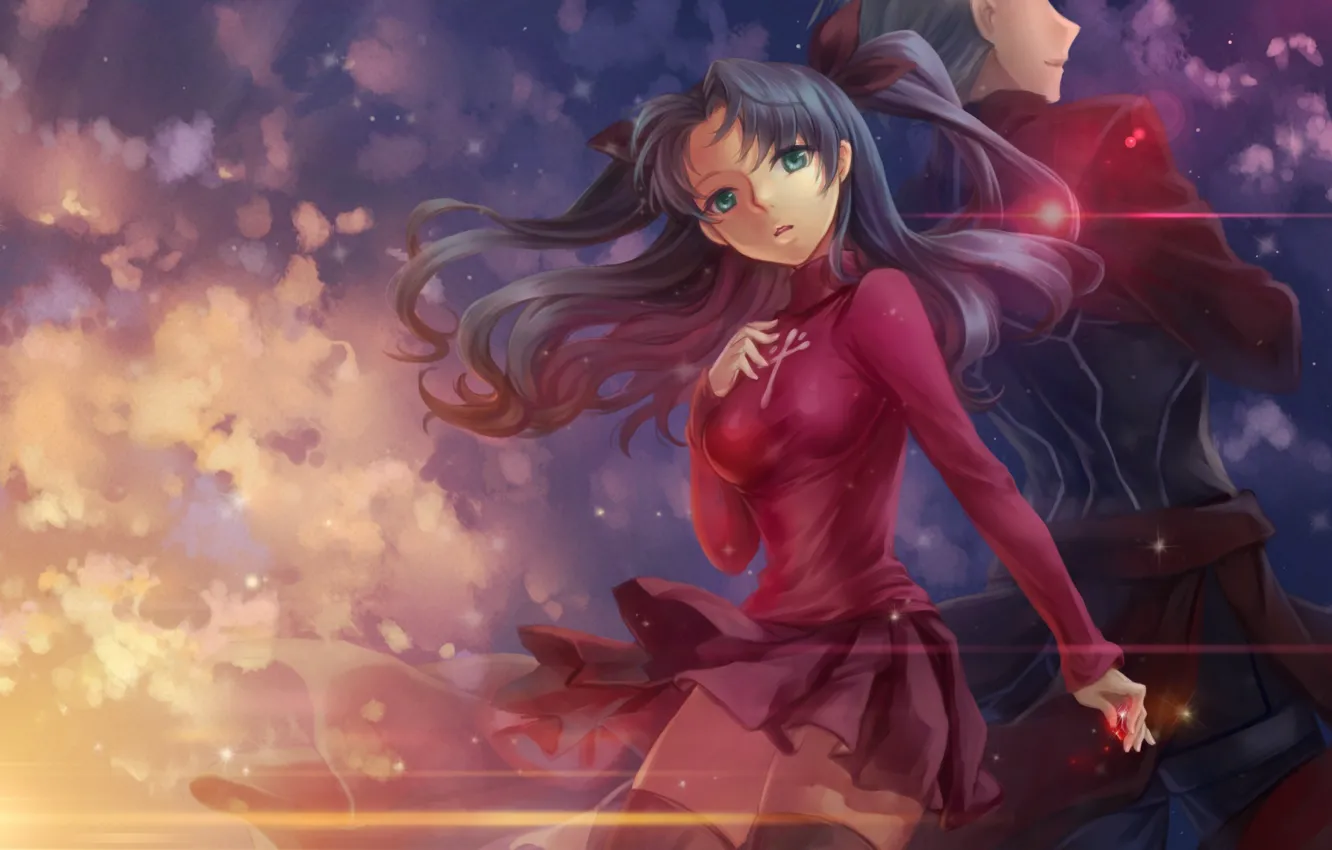 Photo wallpaper girl, guy, Rin, Archer, Fate stay night, Fate / Stay Night