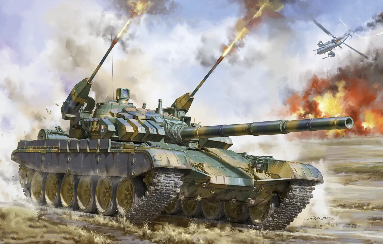 Photo wallpaper tank, T-72, Slovakia, T-72M2