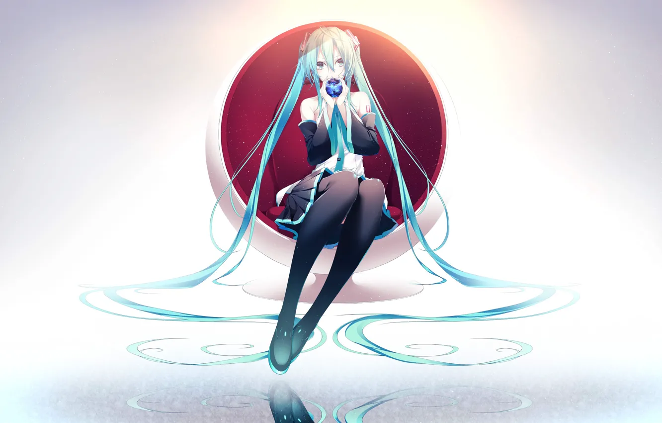 Photo wallpaper girl, hair, anime, art, vocaloid, hatsune miku, yoaferia