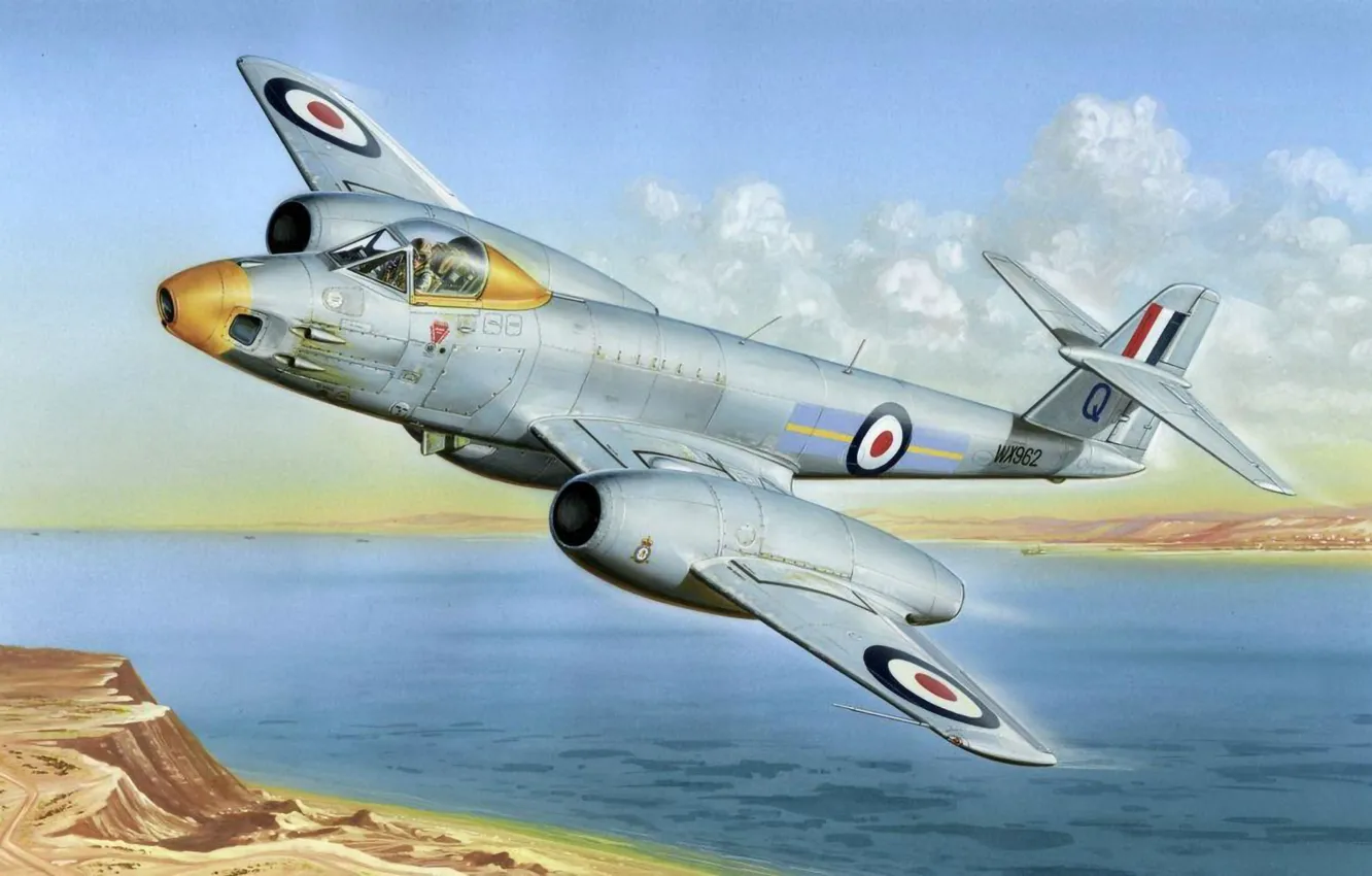 Photo wallpaper art, airplane, aviation, jet, gloster meteor