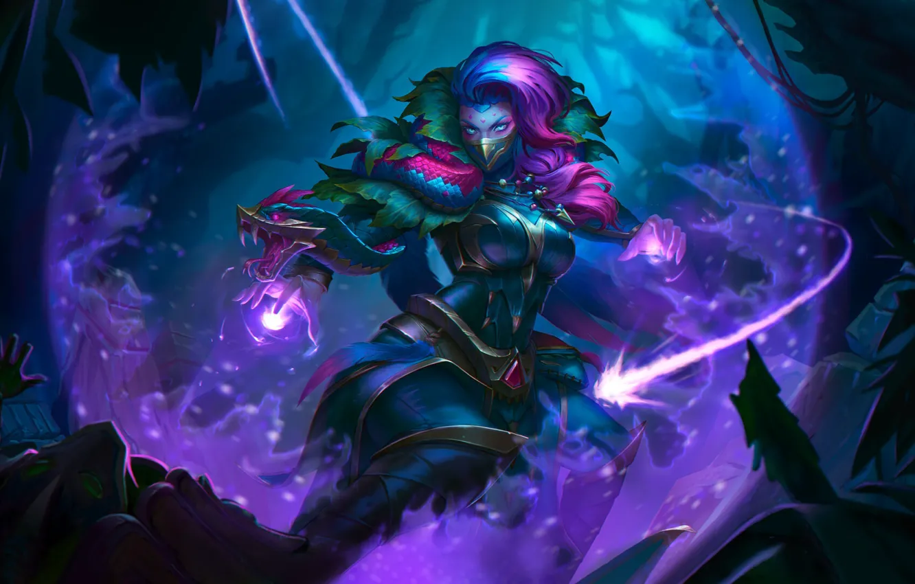 Photo wallpaper girl, style, fiction, girl, fighter, dota, fighter, style