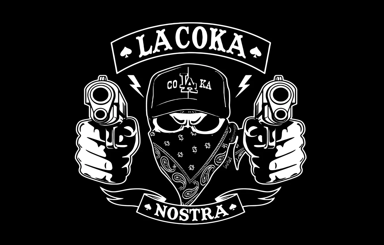 Photo wallpaper skull, hip-hop, underground, rapcore, La Coka Nostra, scull, lnc